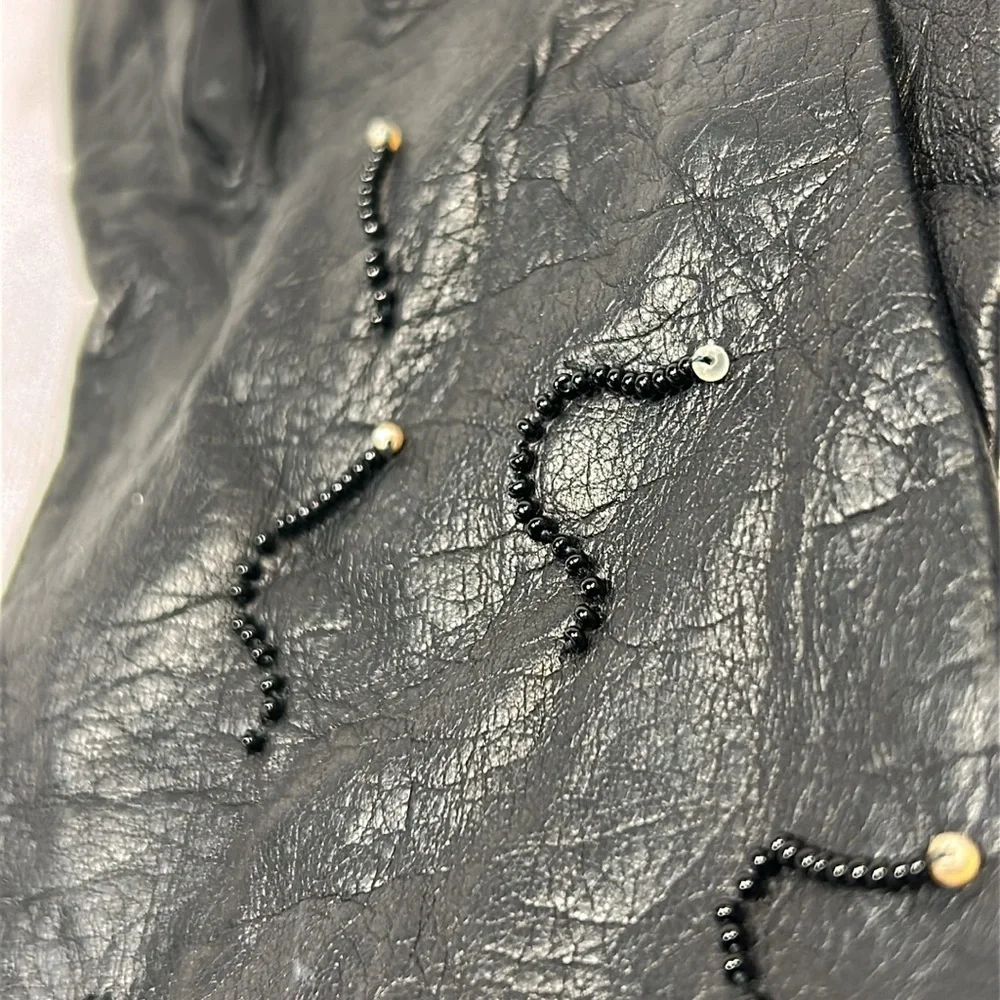 Vintage Regency for Alexander’s made in Italy leather gloves with beaded details